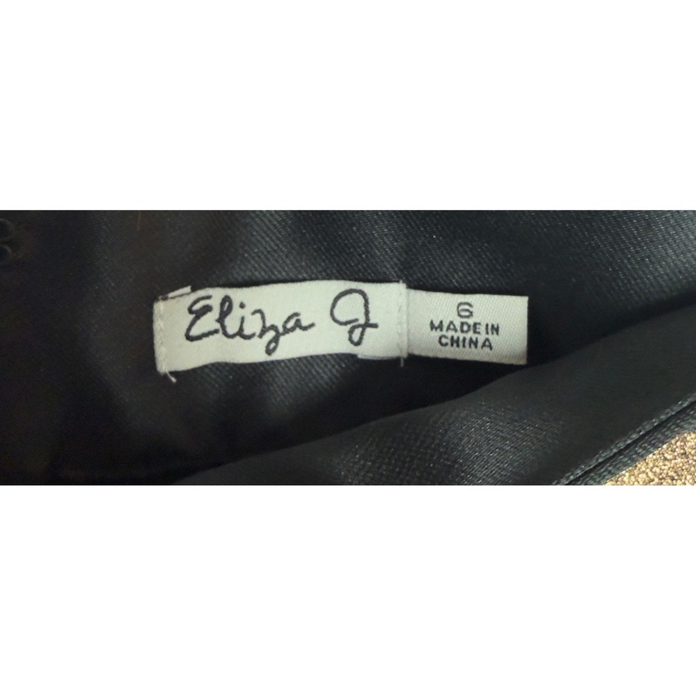 Eliza J‎ Metallic Gold Black Striped Pleated Midi Skirt Size 6 Holiday Party - Picture 5 of 7